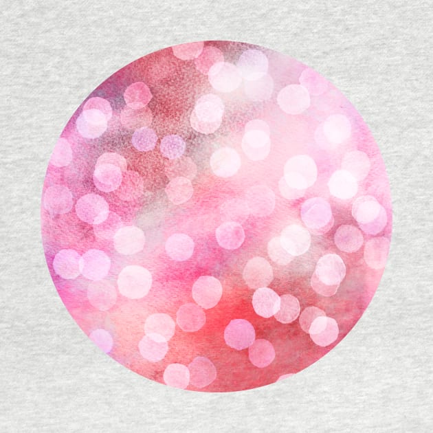 Strawberry Sunday - Pink Abstract Watercolor Dots by micklyn